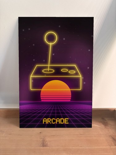 Poster métal joystick arcade - poster,