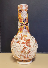 vase ancien chinois en céramique émaillé décor de fleurs d oiseaux 
