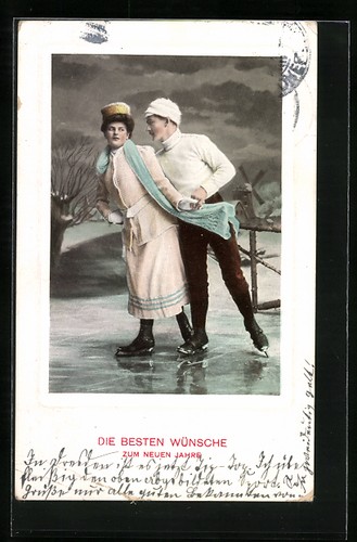 Paire patins glace - patins, à