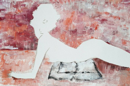 Erotica femme nue gouache - erotica,
