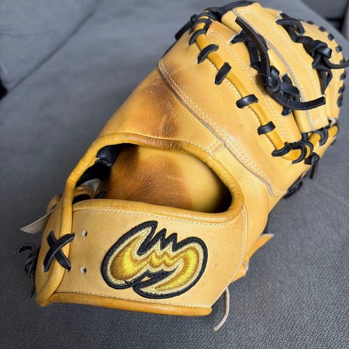 Gant baseball cuir jaune - gant, en