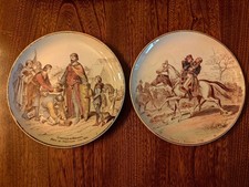 9 Assiettes Creil et Montereau Terre de fer " Nos gloires militaires 