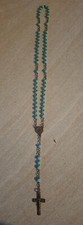ancien chapelet perles bleues tres bon état