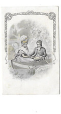 belle CPA  carte postale ancienne amoureux love romantisme en barque !