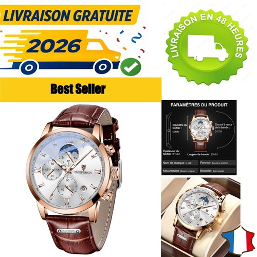 Montre homme lige chronographe - montre,