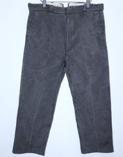 French 1940s Grey Striped Cotton Pique Work Peasant Pants W38 Made in France