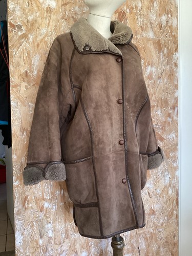Manteau court peau lainée - peau,