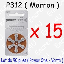 90 piles auditives : MARRON P312 ( = 15 blisters )