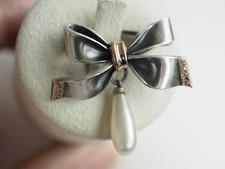 BROCHE ANCIENNE NOEUD ARGENT