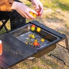 Évier de camping en acier