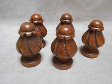 5 Toupies boules en bois