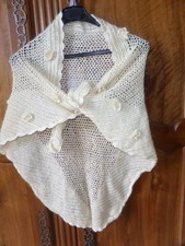 Liseuse ou Châle lainage Ecru