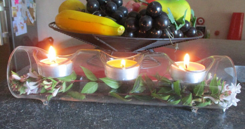 Tube verre porte bougie - tube,