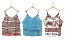 10 PC Lot Mode Femme Soirée Débardeur Indien 100% Soie Haut Court sans Manches