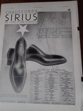 chaussures de luxe homme SIRIUS + FRIGIDAIRE publicité papier ILLUSTRATION 1931