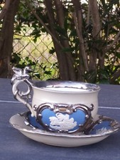 Tasse en Porcelaine de  Wedgwood  Argenté Anglaise Ancien 19eme.