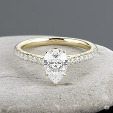 Bague moissanite or jaune 14
