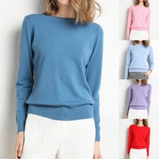 Pull En Laine Et Cachemire Pour Femmes Pull Tricoté Slim Col Rond Couleur /