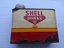 Ancien Bidon Huile Shell 1L Donax U Auto Meccano Lubrifiant - Déco Garage Vinta