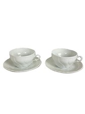 Soucoupe tasse Richard Ginori/lot de 4/paire/blanc