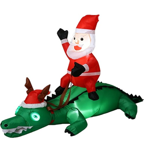 Père noël sur gonflable - père,