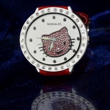 BIJOU FANTAISIE ADO FEMME MONTRE ROUGE STRASS KITTY