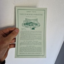 dinky toys 1936 flyer publicitaire pour présentoir de vitrine " MOBILIER DINKY "