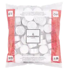 Sac Gros Lot 40 Bougies Chauffe Plats Blanches durée 8H Tea Lights
