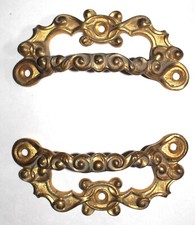 2 POIGNEE DE PIANO BRONZE DORE CISELE - XIXème