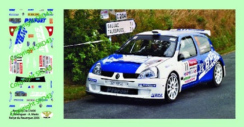 Decals renault clio s1600 - clio,