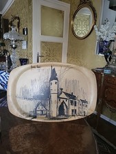 Ancien Plateau Fibre De Verre Signé Bernard Buffet L 54,5CM