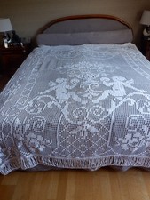 ancien Rideau En Filet Motif