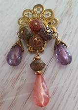 BROCHE VINTAGE METAL VIEILLI