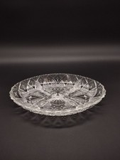 Plat apéritif ancien en verre moulé pressé 4 compartiments – ovale