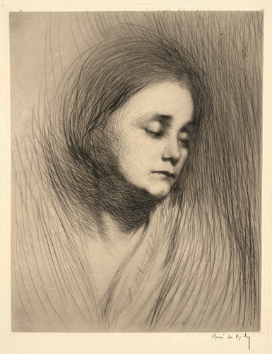 Portrait femme gravure - femme, eau