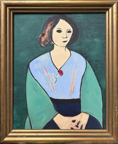 Female portrait vintage oil - female,