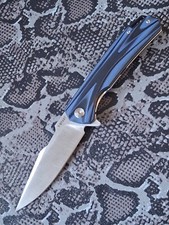 Y-START LK5021 - pliant - lame acier 440C - Poignée en G10 bleu et noir