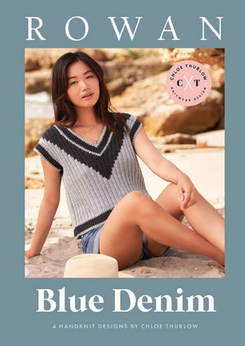 Livre tricot denim bleu - denim,