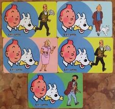 5 TELECARTES TINTIN LES