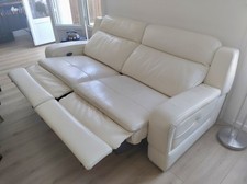 Canapé en cuir relax (commande électrique) de marque Cuir Center, 3 Places 