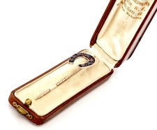 Épingle À Cravate Vintage Épingle De Revers Avec Fer À Cheval Tombak Grenat Z519