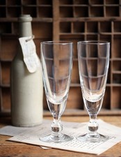 Pair of Large Antique French Beer Glasses Handblown Glass Large Mazagrans