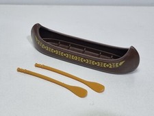 Playmobil 3397 Canoë Bateau Rivière Trappeur Chasseur Indien Guerrier Ouest W...