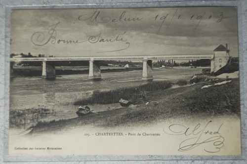 Cpa chartrettes pont - chartrettes,