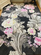 Tapis Darly Designers Guild 100% laine - floral baroque - rare tapis épais à poils