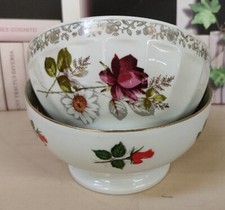 2 Bols Anciens En Porcelaine Décor De Roses