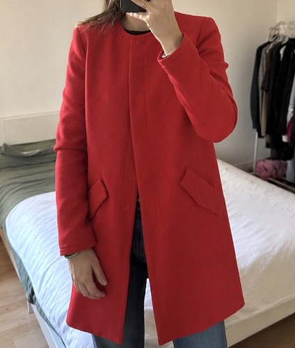Zara basic red textured coat - basic,