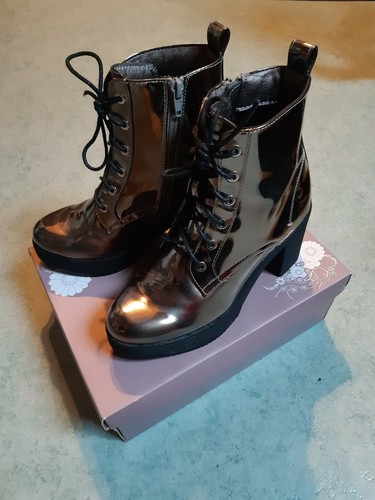 Bottines femme effet - , miroir