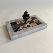 Italie Presse Papier Pietra Dura Marqueterie Marbre Florence Grand Tour XIX Xxe