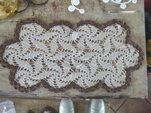 Napperon ancien crochet fait - napperon,
